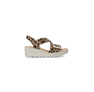 Rosa Wedge Sandal | Leo Beige