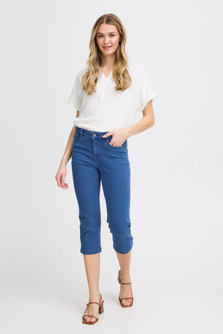 Luxe Elli Cropped Jean | Mid Blue Denim