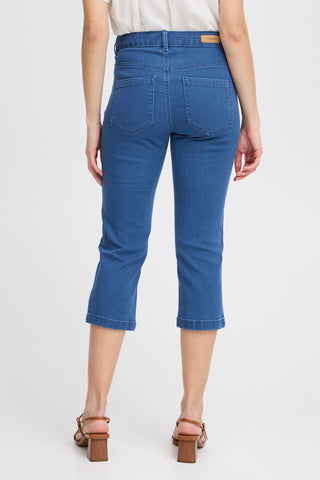 Luxe Elli Cropped Jean | Mid Blue Denim
