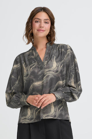 Hatti Blouse | Grey Watercolour