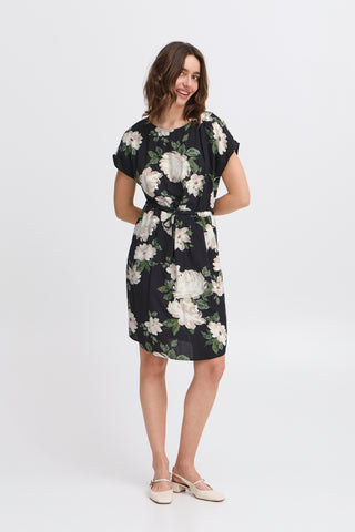 Mjoelle O Neck Dress  | Black Roses