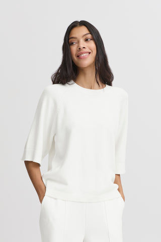 Nonina Loose Short Sleeve Jumper | Marshmallow