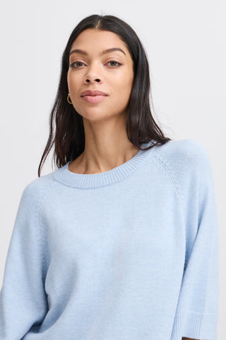 Nonina Loose Short Sleeve Jumper | Cashmere Blue Melange