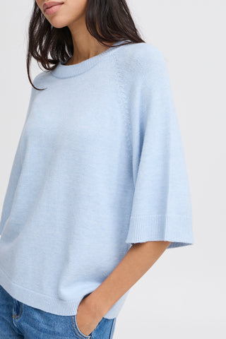 Nonina Loose Short Sleeve Jumper | Cashmere Blue Melange