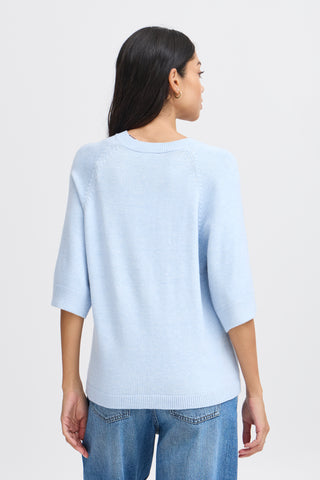 Nonina Loose Short Sleeve Jumper | Cashmere Blue Melange