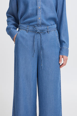 Kosmo Cropped Trousers | Mid Denim Blue