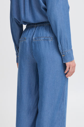 Kosmo Cropped Trousers | Mid Denim Blue