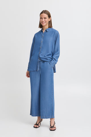 Kosmo Cropped Trousers | Mid Denim Blue