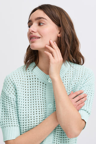 Magio Short Sleeve Cardigan | Blue Haze