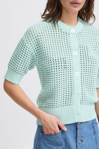 Magio Short Sleeve Cardigan | Blue Haze