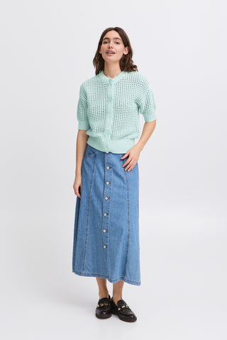 Magio Short Sleeve Cardigan | Blue Haze