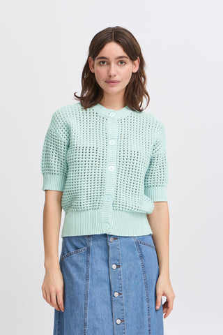 Magio Short Sleeve Cardigan | Blue Haze