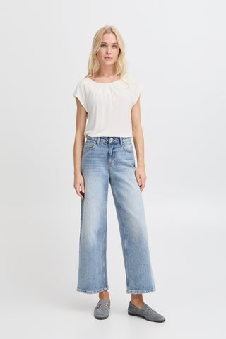 Perl Pleat Tee | Marshmallow