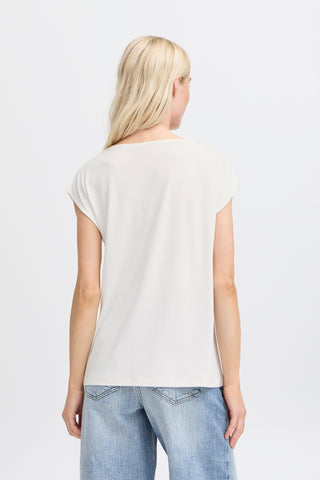 Perl Pleat Tee | Marshmallow