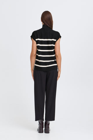 Morla Zipper Vest | Black Mix