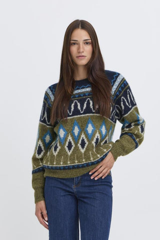 Nafta Jacquard Jumper | Navy Blazer