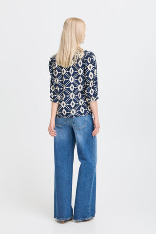 Ikaia V Neck Blouse | Navy Blazer