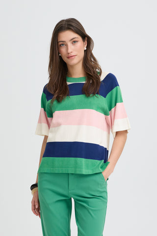 Morla Short Sleeve Jumper | Parfait Pink Stripe