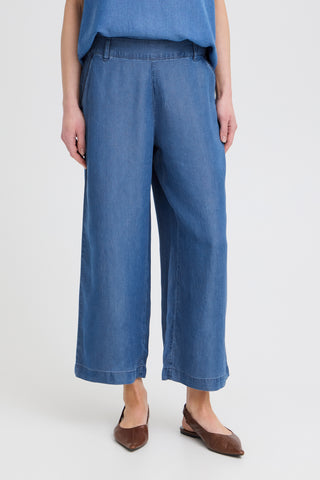 Kosmo Embroidered Pants | Mid Blue Denim