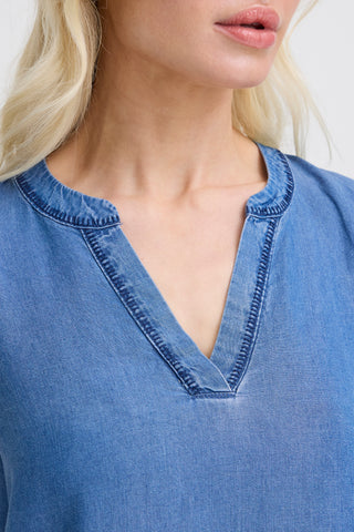 Kosmo Sleeveless Top | Mid Blue Denim