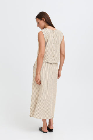 Falakka Round Neck Top | Rainy Day Stripe