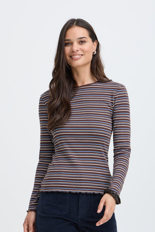 Tone Long Sleeve Tee  | Java Stripe