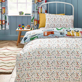 Digger Dreams Duvet Cover Set | Blue
