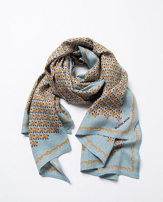 Printed Scarf | Dusty Blue
