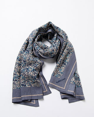 Printed Scarf | Petrol Blue