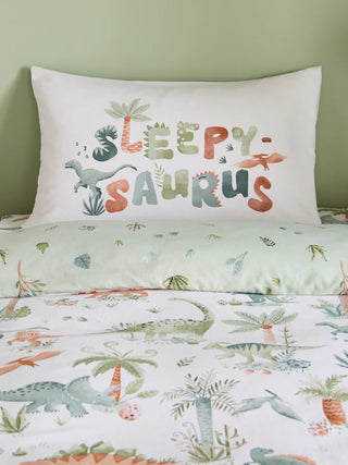 Brushed Sleepy Saurus Dino Duvet Set | Cream