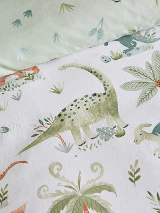 Brushed Sleepy Saurus Dino Duvet Set | Cream
