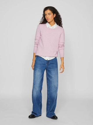 Viril Round Neck Long Sleeve Knit | Winsome Orchid