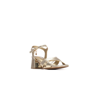 Block Heel Sandal | Gold