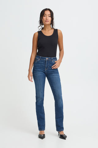 Sandra High Waist Straight Leg Jean | Medium Blue