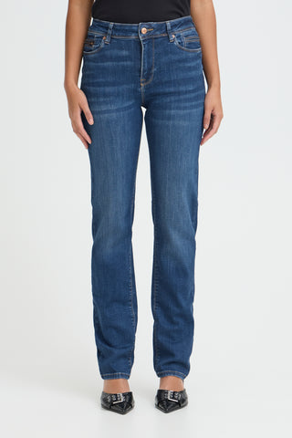 Sandra High Waist Straight Leg Jean | Medium Blue