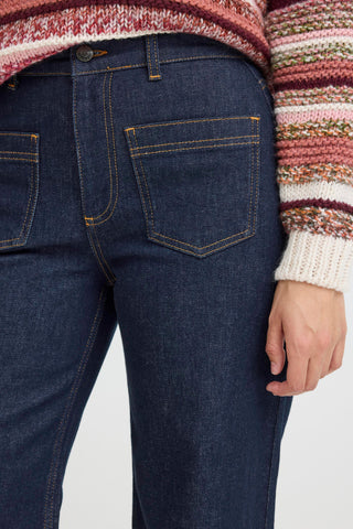Lira High Waist Wide Leg Jean | Dark Blue Denim