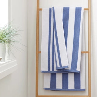 Reversible Stripe Jacquard Towel | Blue