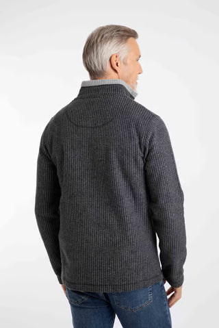 Newark 1/4 Zip Grid Fleece | Washed Black
