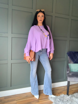 Tabatha Top With Necklace Lavender