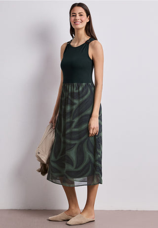 Mat Mix Chiffon Dress | Deep Bound Green