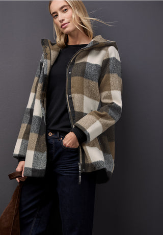 Checked Coat | Black