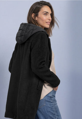 Reversible Coat With Hood | Black
