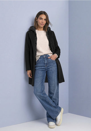 Reversible Coat With Hood | Black