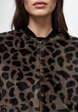 Leo Fur Bomber | Teddy Brown