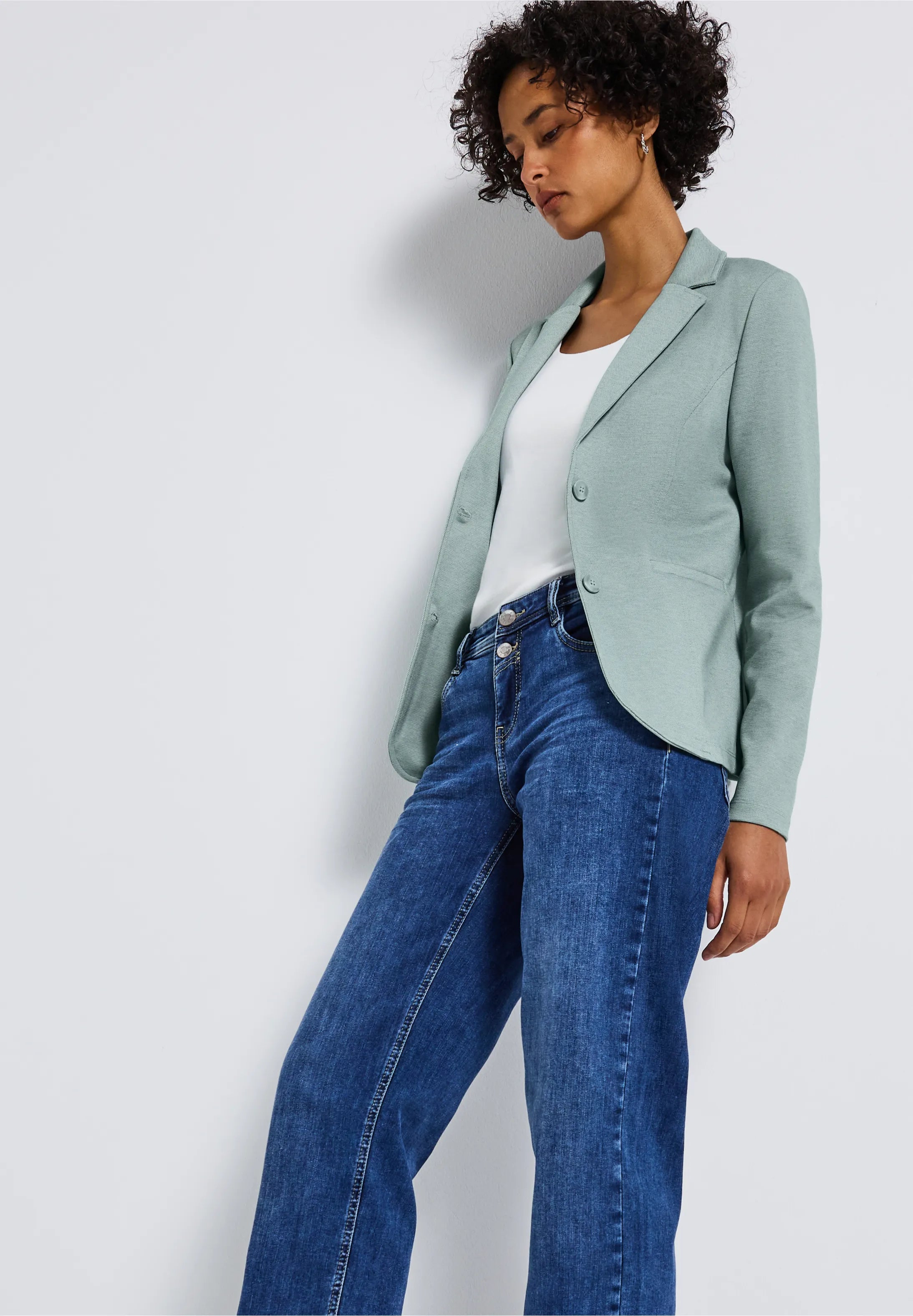 Silva Basic Blazer Nile Blue Melange – Utah Department Store