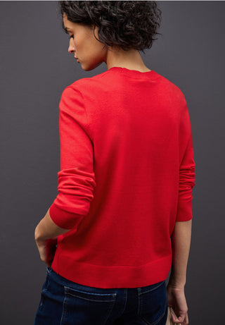 Basic Round Neck  | Racing Red