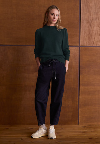 Turtle Puffy Sleeve Sweater | Stormy Green