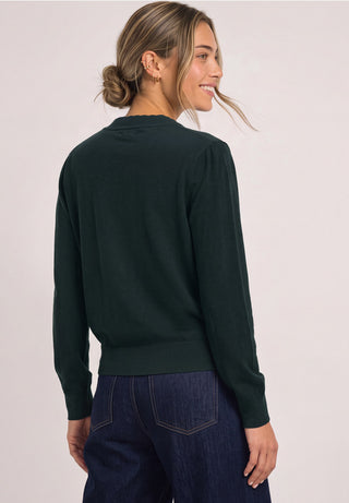 Turtle Puffy Sleeve Sweater | Stormy Green
