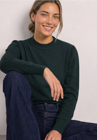 Turtle Puffy Sleeve Sweater | Stormy Green
