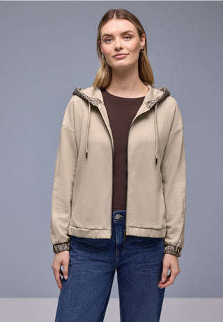 Silk Look Hoodie | Cotton Beige